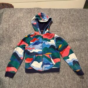 Tommy Hilfiger Boys Multi Color Abstract‎ Camo Zip Up Hoodie Size M 8-10 Fleece